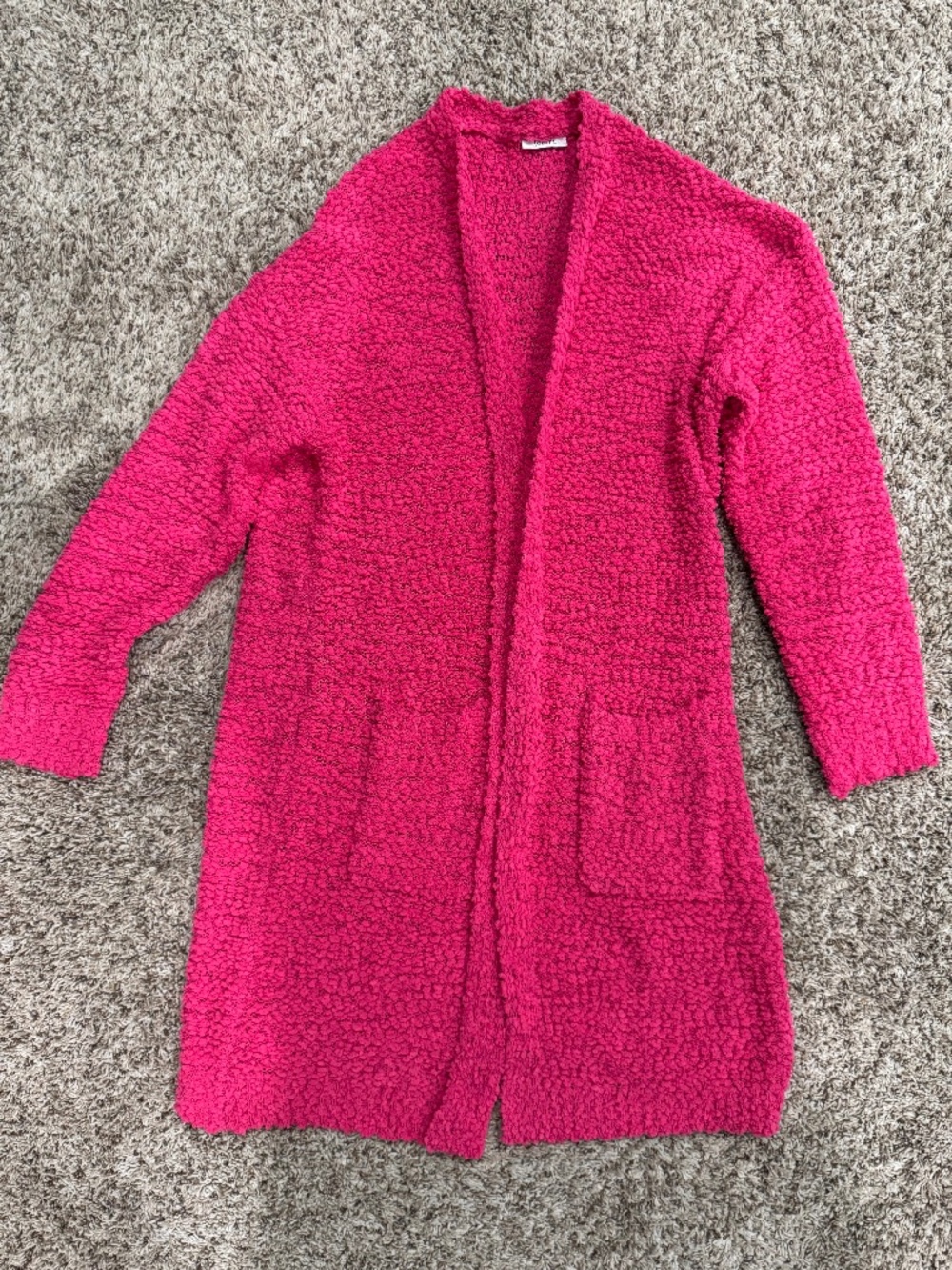 Jodifl Popcorn Knit Long Cardigan hot pink large LIKE NEW
